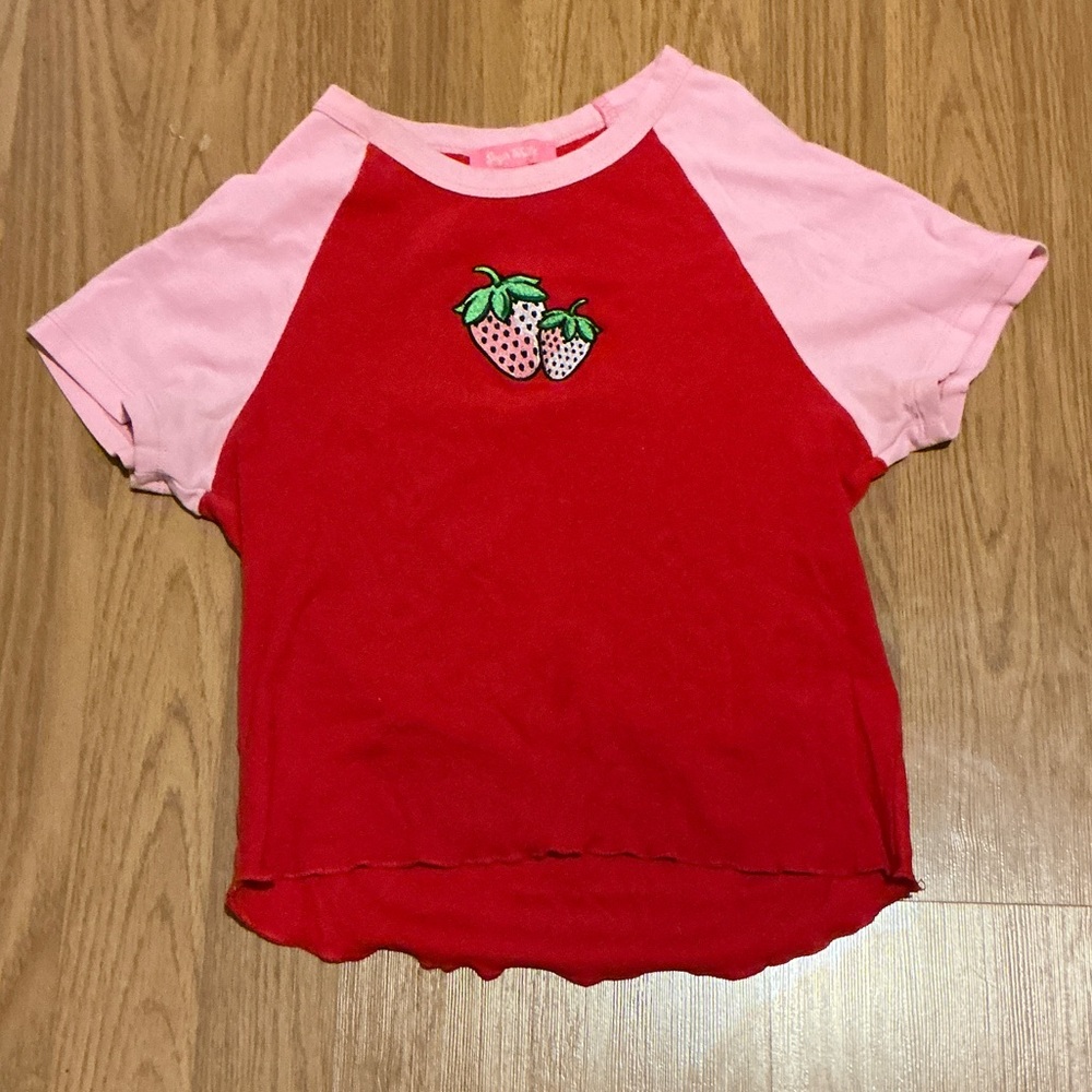 Sugar Thrillz Strawberry Crop Top - Red and Pink🍓